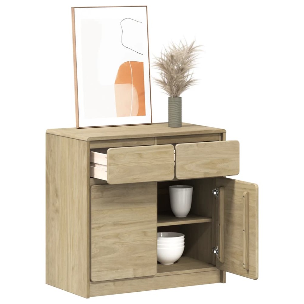 vidaXL Dulap "SAUDA", stejar, 80x43x75,5 cm, lemn masiv de pin