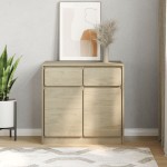 vidaXL Dulap "SAUDA", stejar, 80x43x75,5 cm, lemn masiv de pin vidaXL Dulap "SAUDA", stejar, 80x43x75,5 cm, lemn masiv de pin