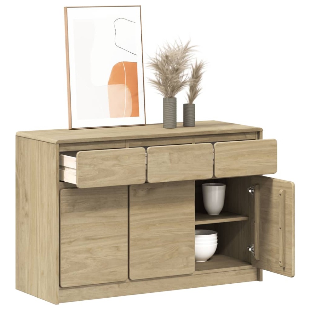 vidaXL Dulap "SAUDA", stejar, 114x43x75,5 cm, lemn masiv de pin