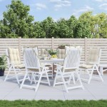 vidaXL Perne scaun cu spătar înalt, 6 buc, crem, țesătură Oxford vidaXL Perne scaun cu spătar înalt, 6 buc, crem, țesătură Oxford