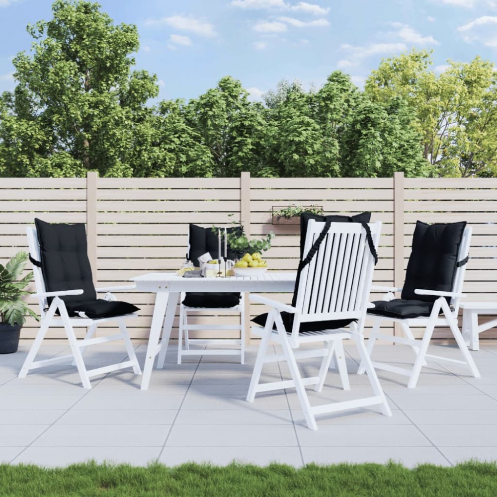 vidaXL Perne de scaun cu spătar înalt, 4 buc, negru, țesătură Oxford