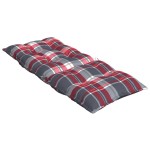 vidaXL Perne scaun cu spătar înalt, 2 buc., roșu carouri textil oxford
