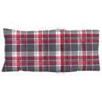 vidaXL Perne scaun cu spătar înalt, 2 buc., roșu carouri textil oxford