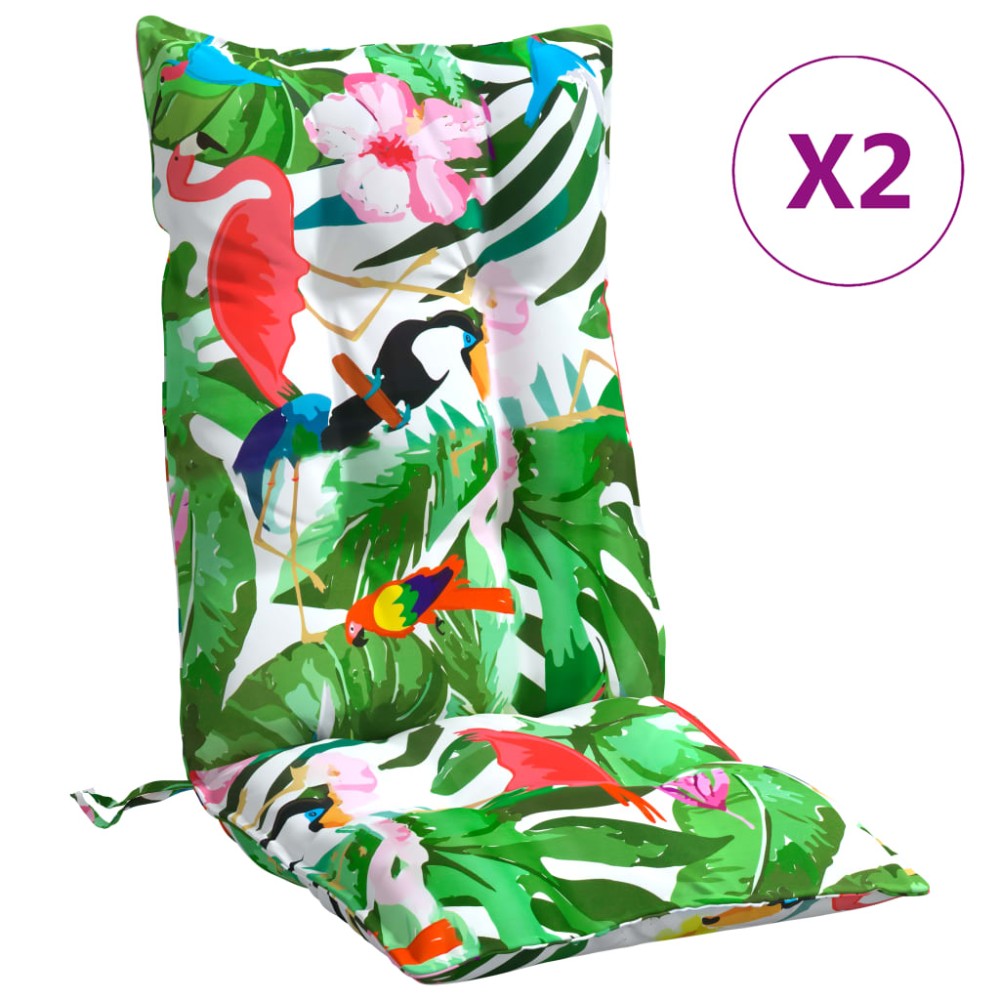vidaXL Perne de scaun spătar înalt, 2 buc., multicolor, textil oxford