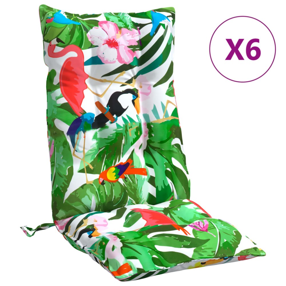 vidaXL Perne de scaun spătar înalt, 6 buc., multicolor, textil oxford