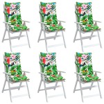 vidaXL Perne de scaun spătar înalt, 6 buc., multicolor, textil oxford vidaXL Perne de scaun spătar înalt, 6 buc., multicolor, textil oxford