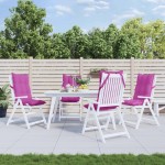 vidaXL Perne de scaun cu spătar înalt, 4 buc, roz, țesătură Oxford