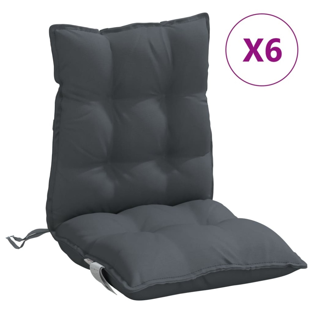 vidaXL Perne scaun cu spătar mic, 6 buc., antracit, textil oxford