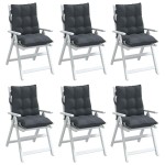 vidaXL Perne scaun cu spătar mic, 6 buc., antracit, textil oxford