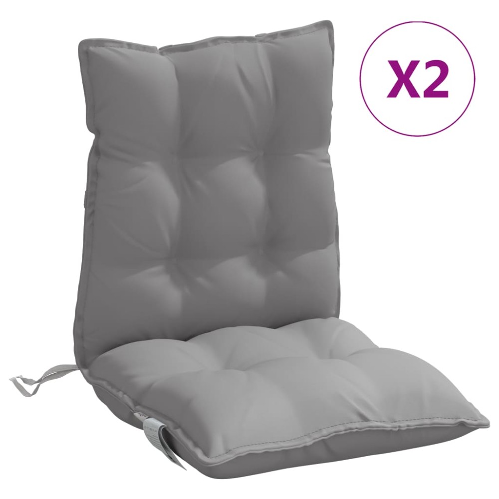 vidaXL Perne scaun cu spătar mic, 2 buc., gri, textil oxford
