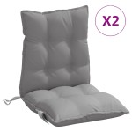 vidaXL Perne scaun cu spătar mic, 2 buc., gri, textil oxford vidaXL Perne scaun cu spătar mic, 2 buc., gri, textil oxford
