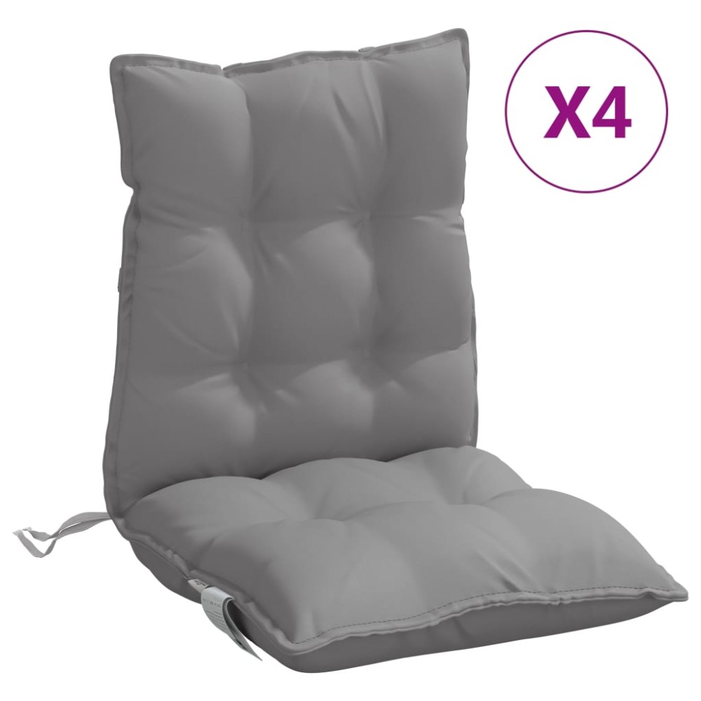 vidaXL Perne scaun cu spătar mic, 4 buc., gri, textil oxford