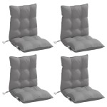 vidaXL Perne scaun cu spătar mic, 4 buc., gri, textil oxford vidaXL Perne scaun cu spătar mic, 4 buc., gri, textil oxford