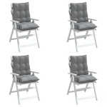 vidaXL Perne scaun cu spătar mic, 4 buc., gri, textil oxford vidaXL Perne scaun cu spătar mic, 4 buc., gri, textil oxford