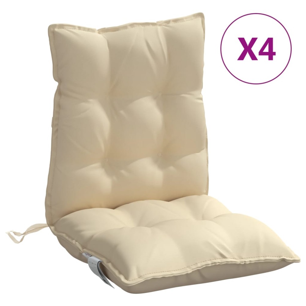 vidaXL Perne scaun cu spătar mic, 4 buc., bej, textil oxford