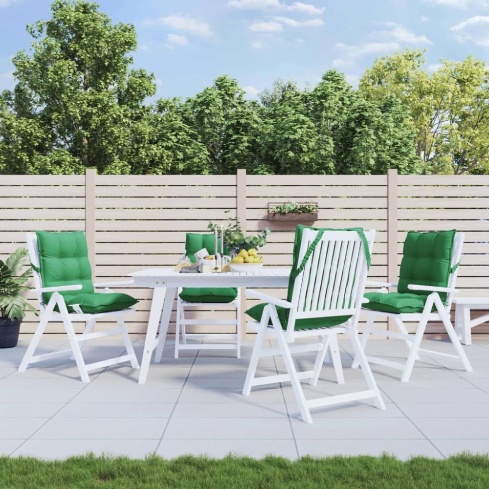 vidaXL Perne scaun cu spătar mic, 4 buc., verde, textil oxford