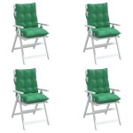 vidaXL Perne scaun cu spătar mic, 4 buc., verde, textil oxford vidaXL Perne scaun cu spătar mic, 4 buc., verde, textil oxford