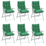 vidaXL Perne scaun cu spătar mic, 6 buc., verde, textil oxford