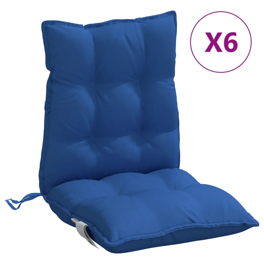 vidaXL Perne scaun spătar mic, 6 buc albastru regal, țesătură Oxford