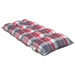 vidaXL Perne scaun cu spătar mic, 4 buc., roșu carouri, textil oxford