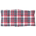 vidaXL Perne scaun cu spătar mic, 4 buc., roșu carouri, textil oxford