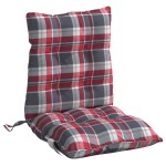 vidaXL Perne scaun cu spătar mic, 6 buc., roșu carouri, textil oxford