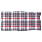 vidaXL Perne scaun cu spătar mic, 6 buc., roșu carouri, textil oxford