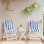 vidaXL Perne de scaun spătar mic, 2 buc. dungi albastre&albe, textil