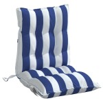 vidaXL Perne de scaun spătar mic, 2 buc. dungi albastre&albe, textil