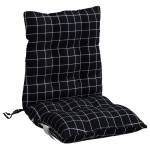 vidaXL Perne scaun cu spătar mic, 2 buc., negru carouri, textil oxford vidaXL Perne scaun cu spătar mic, 2 buc., negru carouri, textil oxford