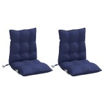 vidaXL Perne scaune cu spătar jos, 2 buc., bleumarin, textil oxford vidaXL Perne scaune cu spătar jos, 2 buc., bleumarin, textil oxford