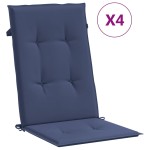 vidaXL Perne scaune cu spătar înalt, 4 buc., bleumarin, textil vidaXL Perne scaune cu spătar înalt, 4 buc., bleumarin, textil
