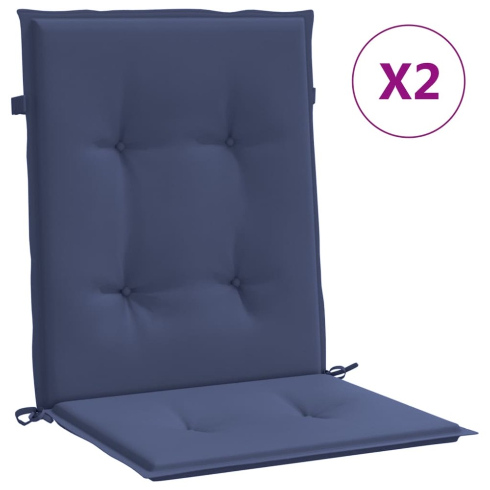 vidaXL Perne pentru scaune cu spătar jos, 2 buc., bleumarin, textil