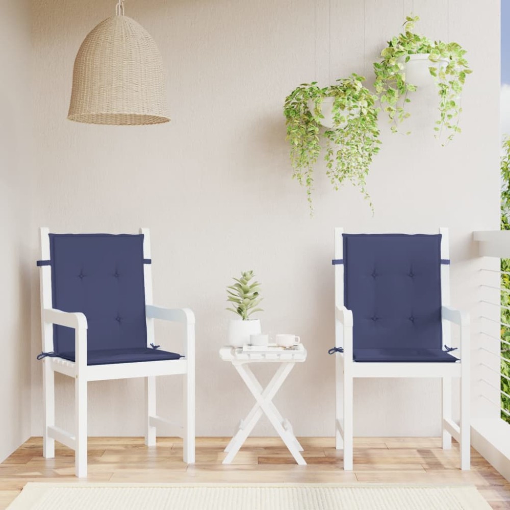 vidaXL Perne pentru scaune cu spătar jos, 2 buc., bleumarin, textil