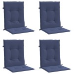 vidaXL Perne pentru scaune cu spătar jos, 4 buc., bleumarin, textil