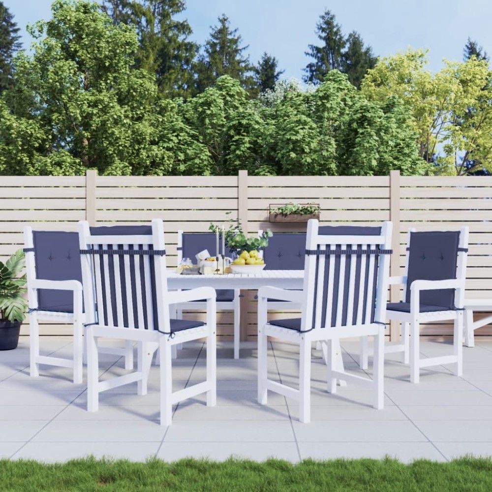 vidaXL Perne pentru scaune cu spătar jos, 6 buc., bleumarin, textil