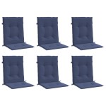 vidaXL Perne pentru scaune cu spătar jos, 6 buc., bleumarin, textil