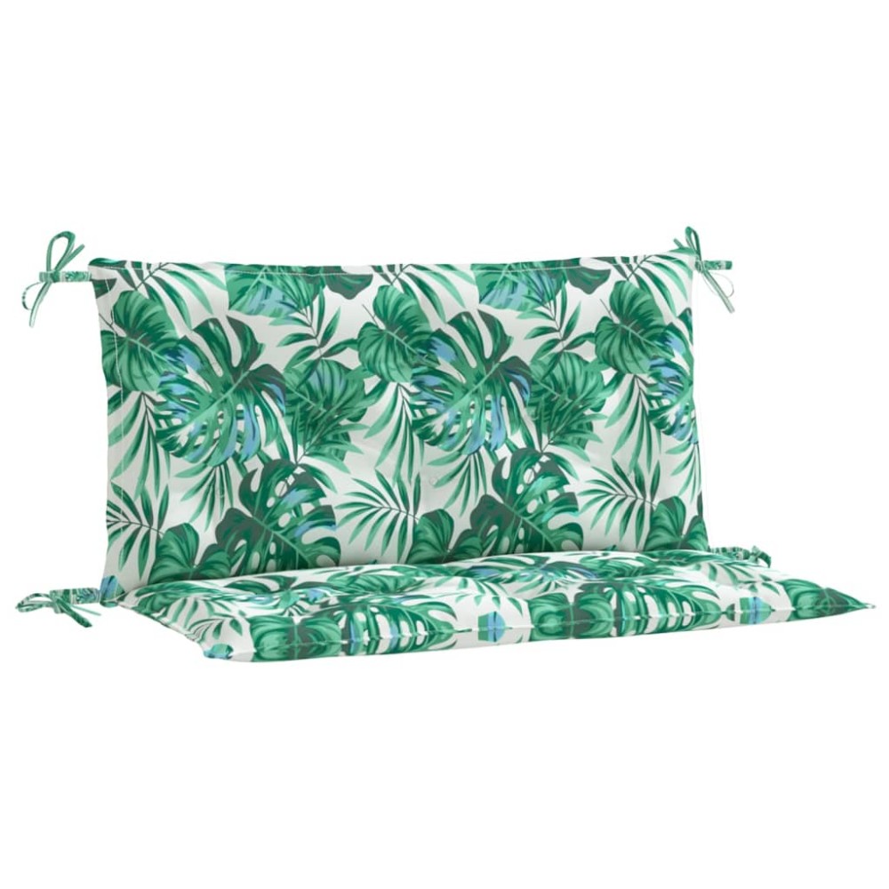 vidaXL Perne bancă de grădină 2 buc., model frunze 100x50x7 cm textil