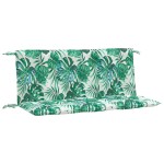 vidaXL Perne bancă de grădină 2 buc. model frunze 120x50x7 cm textil