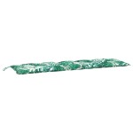 vidaXL Perne bancă de grădină 2 buc., model frunze, 180x50x7cm, textil