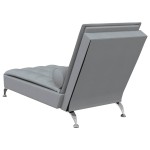 vidaXL Șezlong de masaj cu sprijin, gri deschis, material textil vidaXL Șezlong de masaj cu sprijin, gri deschis, material textil