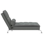 vidaXL Șezlong de masaj cu sprijin, gri închis, material textil vidaXL Șezlong de masaj cu sprijin, gri închis, material textil