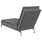 vidaXL Șezlong de masaj cu sprijin, gri închis, material textil vidaXL Șezlong de masaj cu sprijin, gri închis, material textil