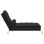 vidaXL Șezlong de masaj cu sprijin, negru, material textil vidaXL Șezlong de masaj cu sprijin, negru, material textil