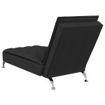 vidaXL Șezlong de masaj cu sprijin, negru, material textil vidaXL Șezlong de masaj cu sprijin, negru, material textil