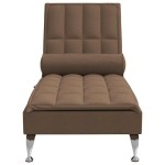 vidaXL Șezlong de masaj cu sprijin, maro, material textil vidaXL Șezlong de masaj cu sprijin, maro, material textil