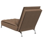 vidaXL Șezlong de masaj cu sprijin, maro, material textil vidaXL Șezlong de masaj cu sprijin, maro, material textil