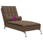 vidaXL Șezlong de masaj cu sprijin, maro, material textil vidaXL Șezlong de masaj cu sprijin, maro, material textil