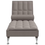 vidaXL Șezlong de masaj cu sprijin, gri taupe, material textil