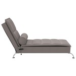 vidaXL Șezlong de masaj cu sprijin, gri taupe, material textil